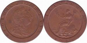 2 Penny Reino de Gran Bretaña (1707-1801) Cobre Jorge III (1738-1820)