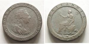 2 Penny Reino de Gran Bretaña (1707-1801) Cobre Jorge III (1738-1820)