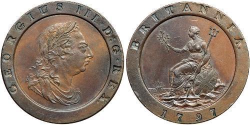 2 Penny Royaume de Grande-Bretagne (1707-1801) Cuivre George III (1738-1820)