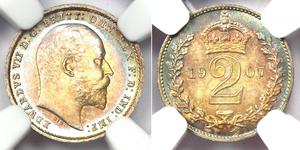 2 Penny Reino Unido Plata 