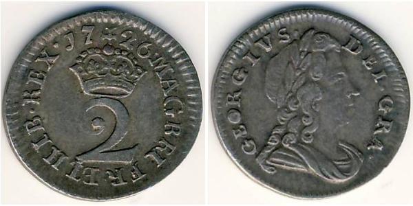 2 Penny Reino Unido Plata 