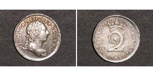 2 Penny Reino de Gran Bretaña (1707-1801) Plata Jorge III (1738-1820)