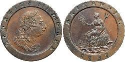 2 Penny Regno Unito di Gran Bretagna (1707-1801) Rame Giorgio III (1738-1820)