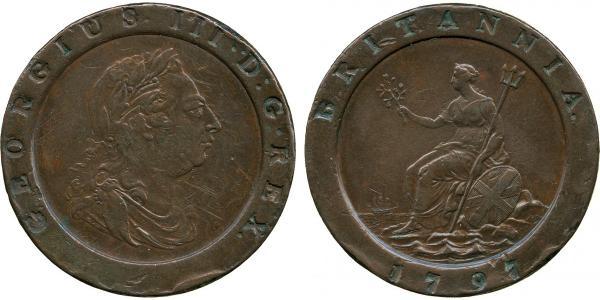 2 Penny Regno Unito di Gran Bretagna (1707-1801) Rame Giorgio III (1738-1820)