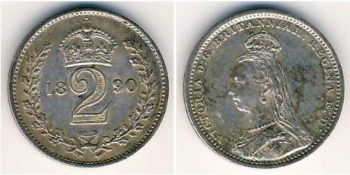 2 Penny Vereinigtes Königreich Silber 