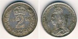 2 Penny 英国 銀 