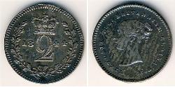 2 Penny 英国 銀 