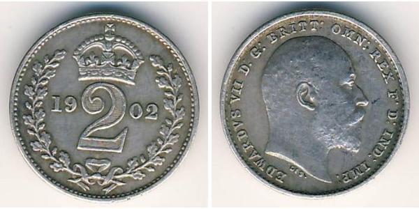 2 Penny 英国 銀 