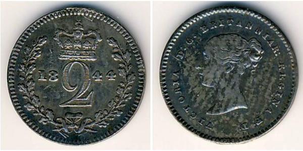 2 Penny 英国 銀 