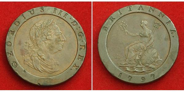 2 Penny 大不列顛王國 (1707 - 1800) 銅 喬治三世 (1738-1820)