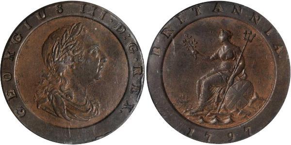 2 Penny 大不列顛王國 (1707 - 1800) 銅 喬治三世 (1738-1820)