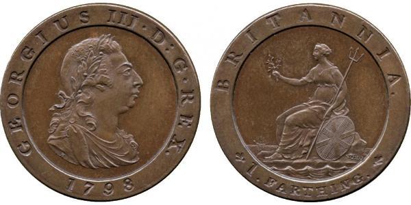 2 Penny 大不列顛王國 (1707 - 1800) 銅 喬治三世 (1738-1820)