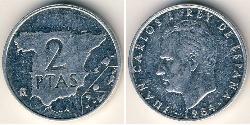 2 Peseta Reino de España (1976 - ) Kupfer/Nickel Juan Carlos I (1938 - )