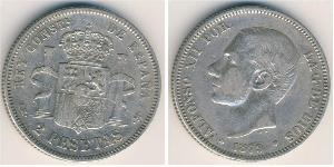 2 Peseta Kingdom of Spain (1874 - 1931) Silber Alfonso XII of Spain (1857 -1885)