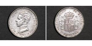 2 Peseta Kingdom of Spain (1874 - 1931) Silber Alfonso XIII of Spain (1886 - 1941)