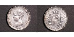 2 Peseta Kingdom of Spain (1874 - 1931) Silver Alfonso XIII of Spain (1886 - 1941)