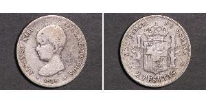 2 Peseta Kingdom of Spain (1874 - 1931) Silver Alfonso XIII of Spain (1886 - 1941)