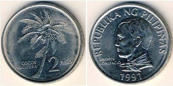 2 Peso Filippine Acciaio 