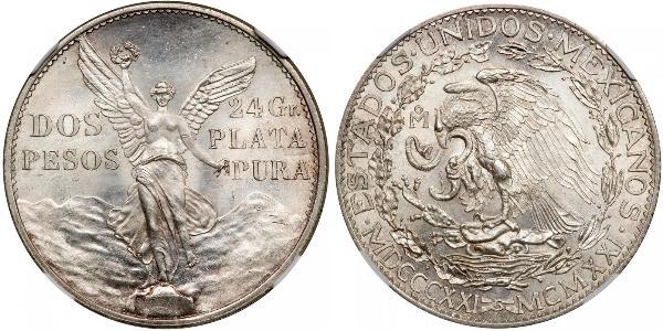 2 Peso Mexique (1867 - ) Argent 