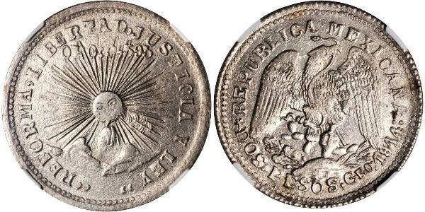2 Peso Messico (1867 - ) Argento 