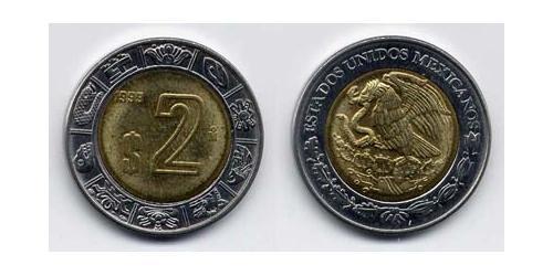 2 Peso United Mexican States (1867 - ) Bimetal 