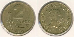 2 Peso Uruguay Brass 