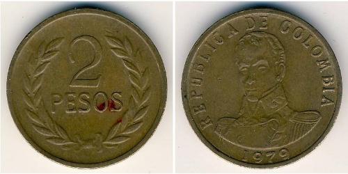 2 Peso Republic of Colombia (1886 - ) Bronze 