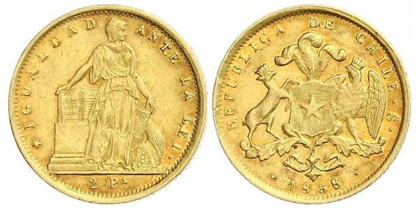 2 Peso Chile Gold 