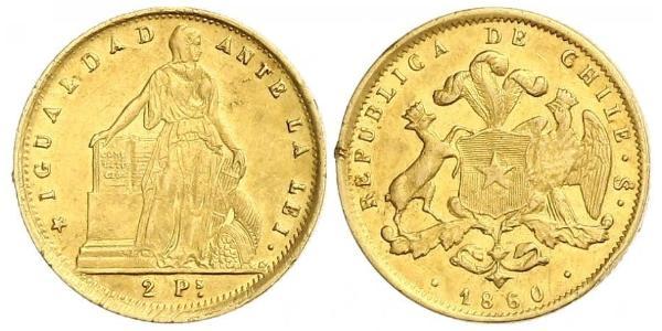 2 Peso Chile Gold 