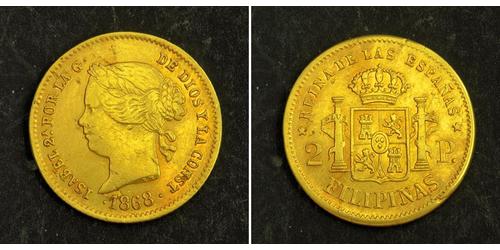 2 Peso Kingdom of Spain (1814 - 1873) / Philippinen Gold Isabella II of Spain (1830- 1904)