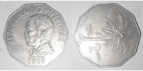 2 Peso Philippinen Kupfer/Nickel 