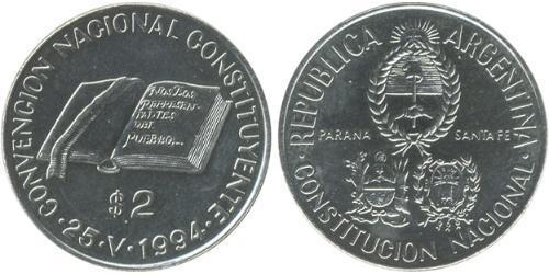 2 Peso Argentine Republic (1861 - ) Nickel 