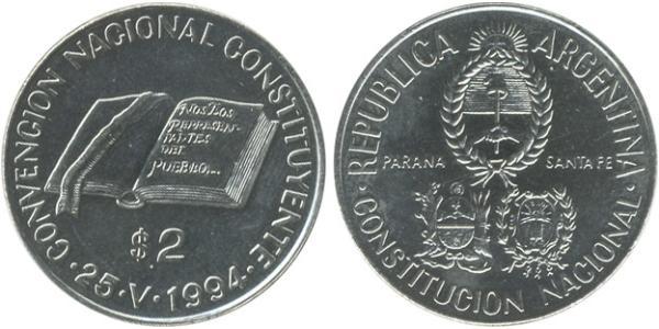 2 Peso Argentine Republic (1861 - ) Nickel 