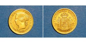 2 Peso Filipinas / Kingdom of Spain (1814 - 1873) Oro Isabella II of Spain (1830- 1904)