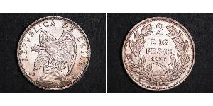 2 Peso Chile Plata 
