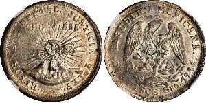 2 Peso México (1867 - ) Plata 