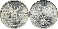 2 Peso United Mexican States (1867 - ) Silver 