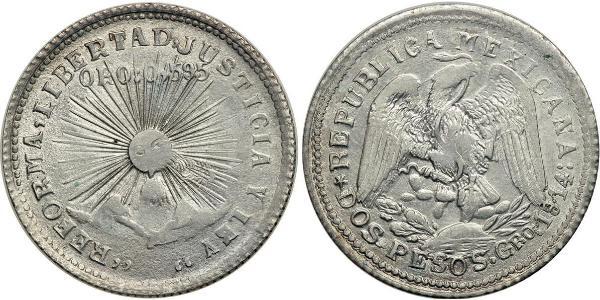 2 Peso United Mexican States (1867 - ) Silver 