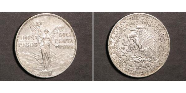 2 Peso United Mexican States (1867 - ) Silver 