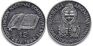 2 Peso 阿根廷 镍 