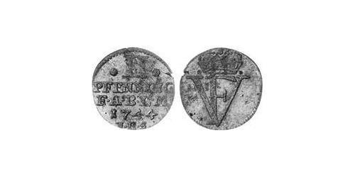 2 Pfennig Anhalt-Bernburg (1603 - 1863) Biglione Argento Vittorio Federico di Anhalt-Bernburg(1700 – 1765)