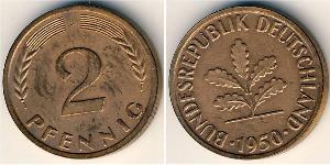 2 Pfennig Alemania Occidental (1949-1990) Bronce 