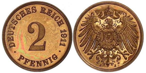 2 Pfennig Allemagne Bronze 