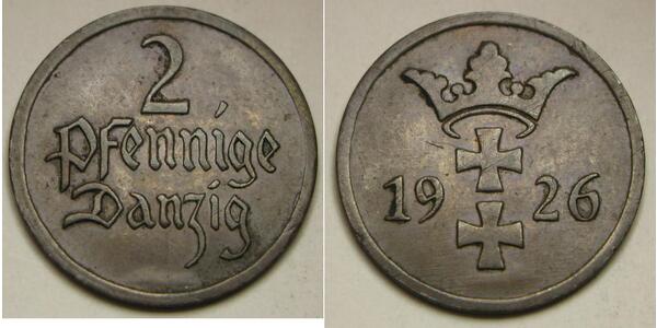 2 Pfennig Gdansk (1920-1939) / Pologne Bronze 