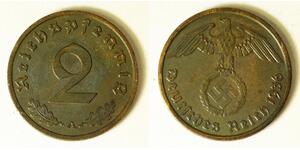 2 Pfennig Nazi Germany (1933-1945) Bronze 