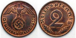 2 Pfennig Nazi Germany (1933-1945) Bronze 