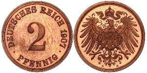 2 Pfennig Germania Bronzo 