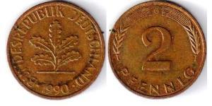 2 Pfennig Germania Ovest (1949-1990) Bronzo 