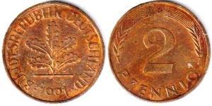 2 Pfennig Germania Ovest (1949-1990) Bronzo 