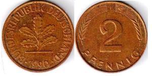 2 Pfennig Germania Ovest (1949-1990) Bronzo 